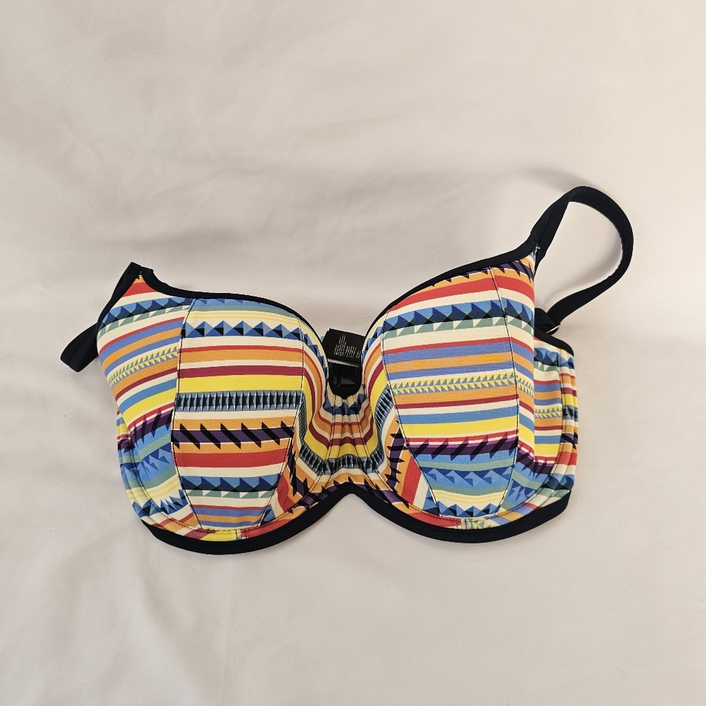 Panache Swim Aspen Padded Balconette Bikini Top  Swimwear Multi Stripe 3…